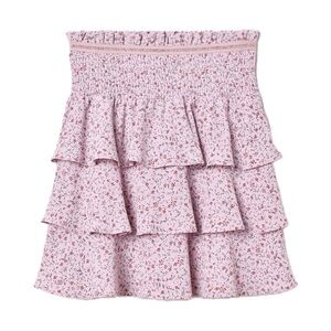 H&M Women’s Crêped Tiered Floral Skirt Light Purple Small